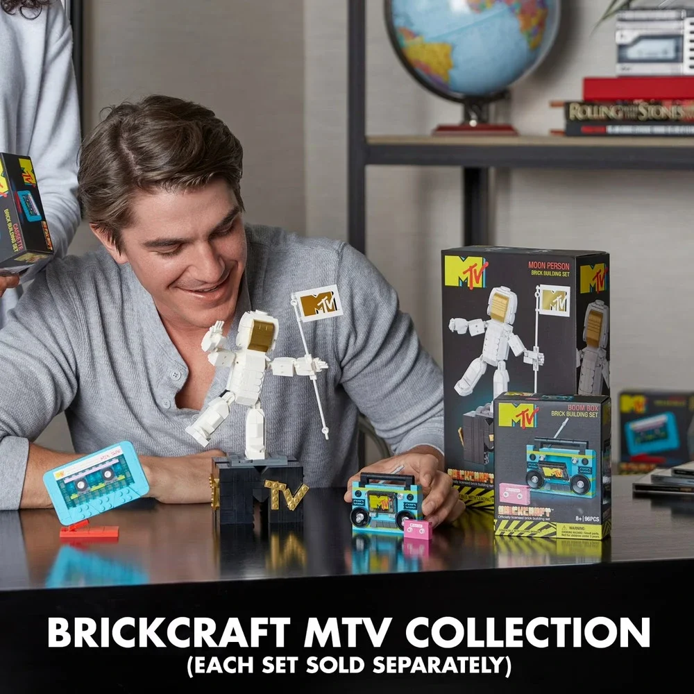 Brickcraft MTV Retro 80s Cassette Tape Brick Building Set 96 pcs Age 8+